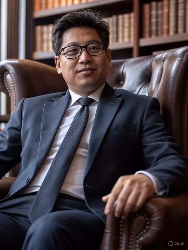 Intimate private club library scene, leather armchairs and old books, sophisticated business people 